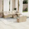 Image de Salon de jardin 10 pcs - Beige résine tressée