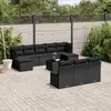 Image de VIDAXL Salon de jardin 11 pcs - Coussins noirs