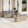 Image de vidaXL Salon de jardin - Beige résine tressée
