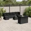 Image de VidaXL Salon de jardin 10 pcs noir résine tressée