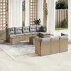 Image de vidaXL Salon de jardin 11 pcs - Beige