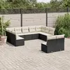 Image de Salon de jardin vidaXL 11 pièces avec coussins - Noir