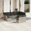 Image de vidaXL Salon de jardin 11 pcs - Gris clair