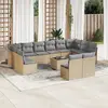 Image de VidaXL Salon de jardin 13 pcs - Beige