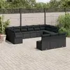 Image de vidaXL Salon de jardin 13 pcs - Coussins noir résine tressée