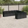 Image de vidaXL Salon de jardin 11 pcs - Noir