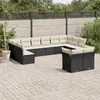 Image de Salon de jardin résine tressée avec coussins VIDA XL - Noir