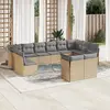 Image de vidaXL Salon de jardin 12 pcs beige