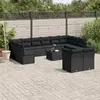 Image de vidaXL Salon de jardin avec coussins 13 pcs noir