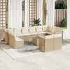 Image de vidaXL Salon de jardin - 13 pcs - Beige Résine tressée