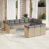 Image de Salon de jardin VIDAXL résine tressée - Beige - 13 pièces