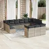 Image de vidaXL Salon de jardin 13 pièces gris clair