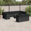 Image de vidaXL Salon de Jardin 14 pcs - Noir - Résine Tressée