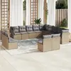 Image de vidaXL Salon de jardin avec coussins 13 pcs - Beige résine tressée