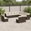 Image de vidaXL Salon de jardin résine tressée - 13 pcs - Marron
