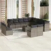 Image de vidaXL Salon de jardin - 14 pcs Résine tressée Gris
