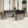 Image de vidaXL Salon de jardin 14 pcs avec coussins - Gris clair