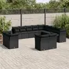Image de VIDAXL Salon jardin résine tressée noir - 13 pièces