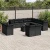Image de Salon de jardin vidaXL 14 pièces avec coussins - Noir