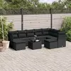 Image de vidaXL Salon de jardin 10 pcs - Noir