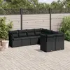 Image de vidaXL Salon de jardin 8 pcs Résine tressée Noir