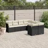Image de vidaXL Salon de jardin 8 pièces - Noir - Résine tressée