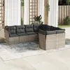 Image de vidaXL Salon de jardin 8 pcs gris résine tressée