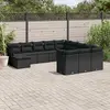 Image de VIDAXL Salon de jardin 12 pcs - Noir résine tressée
