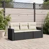 Image de VIDAXL Salon de jardin Noir 3 pcs Résine Tressée