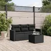 Image de vidaXL Salon de jardin 4 pcs noir