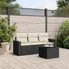 Image de vidaXL Salon de jardin - 4 pcs noir résine tressée
