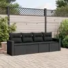 Image de vidaXL Salon de jardin 4 pcs - Noir