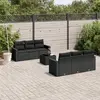 Image de vidaXL Salon de jardin 7 pcs noir résine tressée