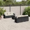 Image de vidaXL Salon de jardin 7 pcs - Noir