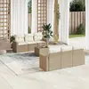 Image de Salon de jardin vidaXL 7 pcs beige résine tressée