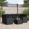 Image de vidaXL Salon de jardin 7 pcs - Noir