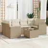 Image de vidaXL Salon de jardin 7 pcs - Beige