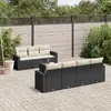 Image de VIDAXL Salon de jardin 8 pcs avec coussins - Noir