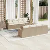 Image de vidaXL Salon de jardin 9 pcs avec coussins - Beige résine tressée