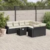 Image de vidaXL Salon de jardin 9 pcs noir