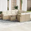 Image de vidaXL Salon de jardin 9 pcs - Beige Résine Tressée