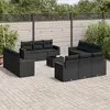 Image de vidaXL Salon de jardin 13 pcs - Noir résine tressée