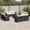 Image de vidaXL Salon de jardin 13 pcs - Noir résine tressée