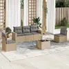 Image de vidaXL Salon de jardin avec coussins 6 pcs - Beige - Résine tressée
