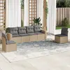 Image de vidaXL Salon de jardin 6 pcs - Coussins beige résine tressée