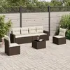 Image de Salon de jardin vidaXL 7 pcs - Résine tressée marron
