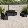 Image de vidaXL 7 pcs Salon de Jardin - Noir Résine Tressée