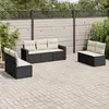 Image de vidaXL Salon de jardin 7 pcs avec coussins - Noir