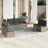 Image de vidaXL Salon de jardin 7 pièces - Gris