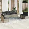 Image de Salon de jardin VidaXL - 9 pièces - Gris clair